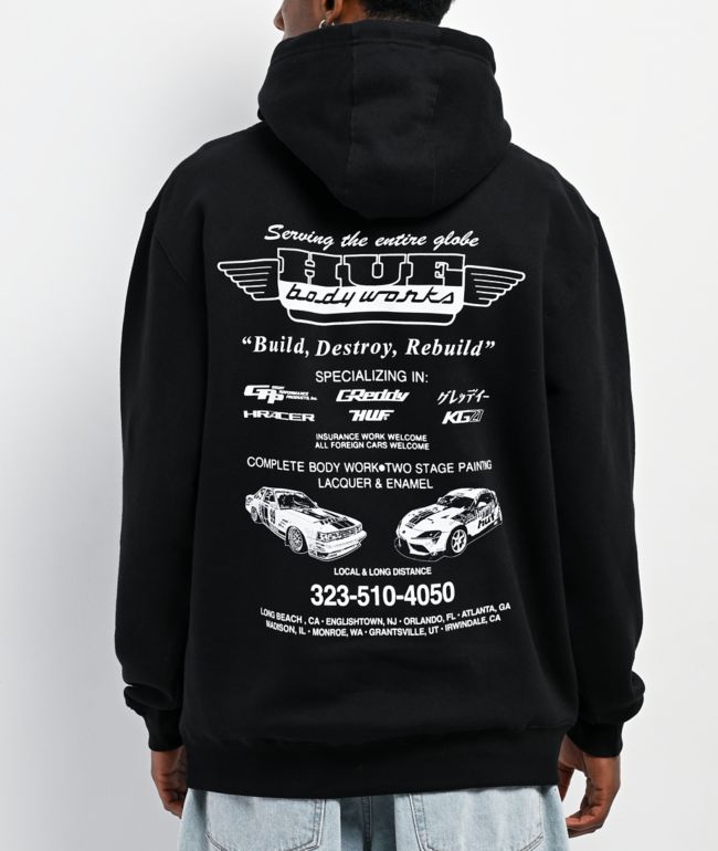 HUF x GReddy Body Works Black Hoodie - HUF