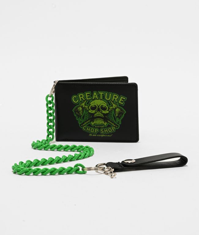 Creature Chop Shop Black & Green Chain Wallet - Creature
