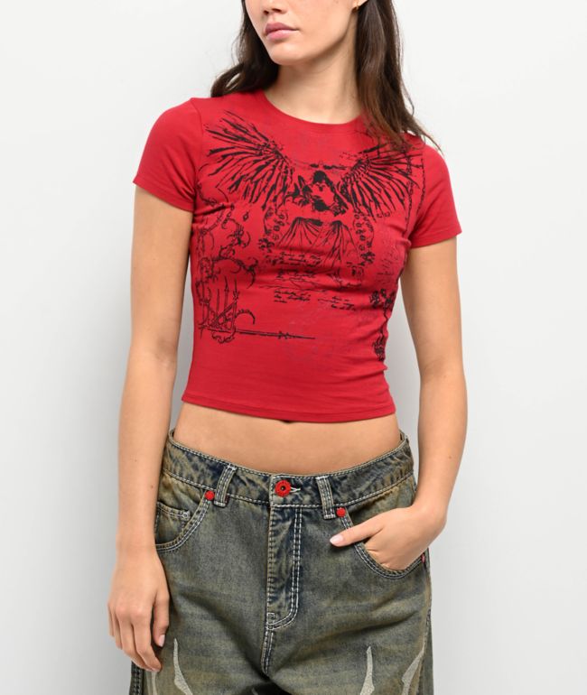Vitriol Luna Red Crop T-Shirt - Vitriol