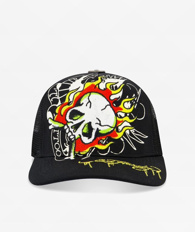CHANMINA × EdHardy COLLABORATION CAP ⑨ Ed Hardy x Broken Promises Forever Fades White & Black