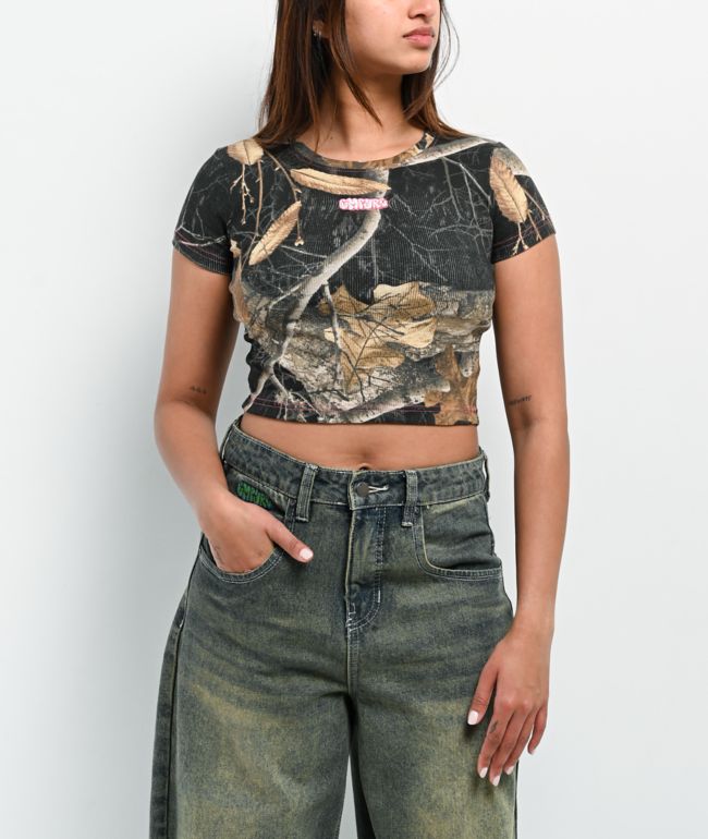 Empyre x Realtree Edge Black Camo Crop T-Shirt - Empyre