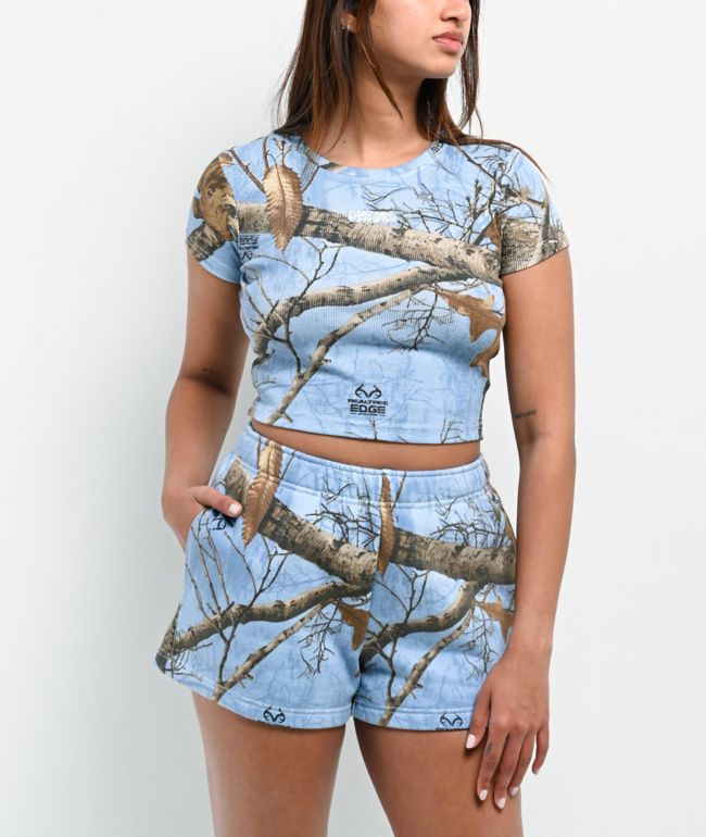 Empyre x Realtree Edge Blue Camo Crop T-Shirt - Empyre