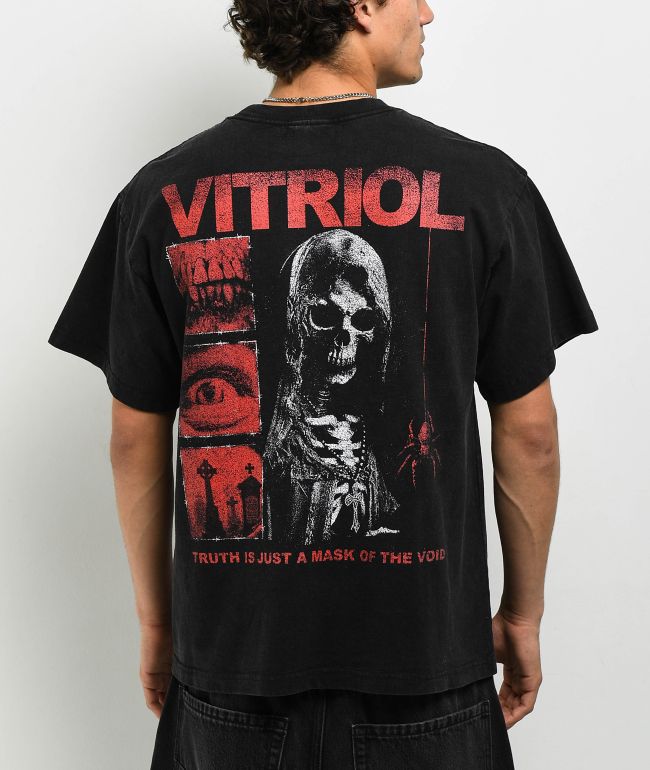 Vitriol Bold Red Vintage Black T-Shirt - Vitriol