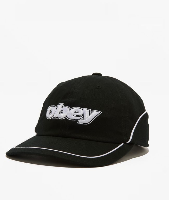 Obey Bold Pigment Black Strapback Hat - Obey