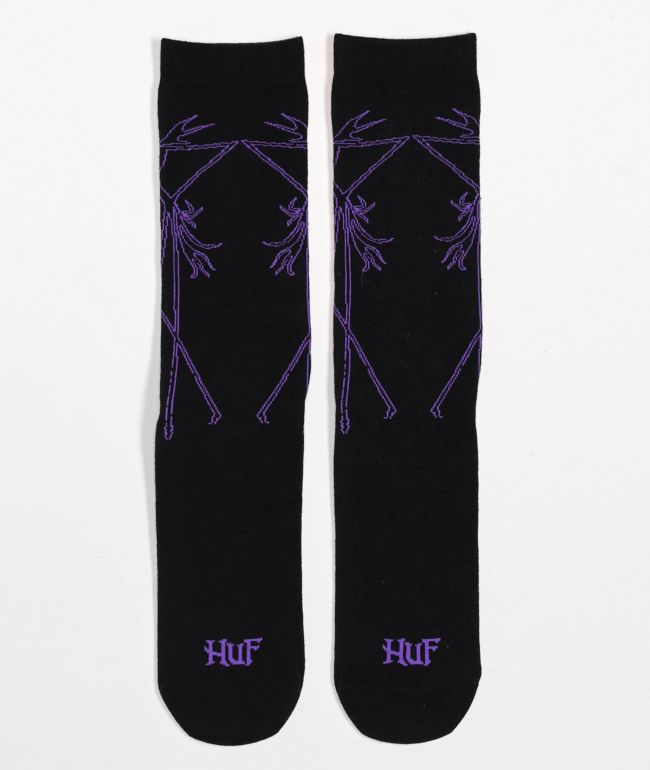 HUF x The Nightmare Before Christmas Jack Skellington Black Crew Socks - HUF