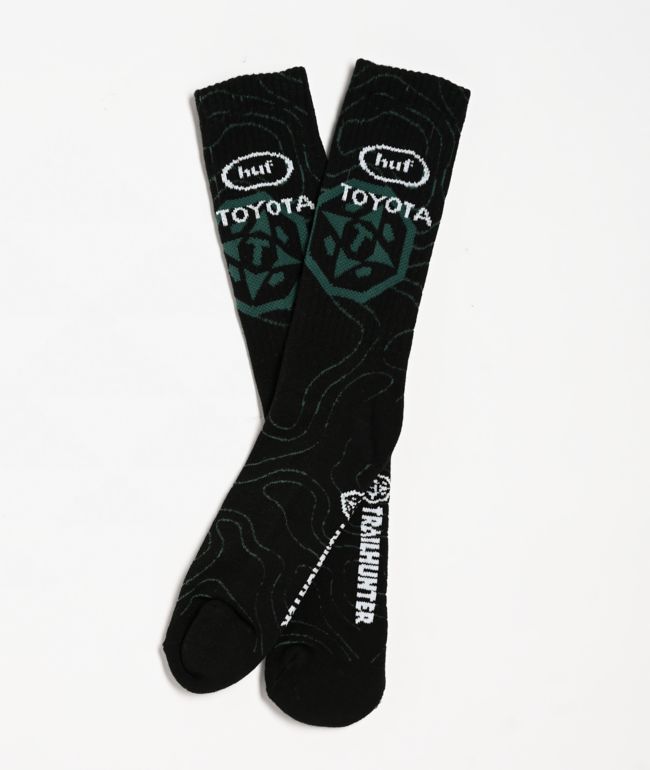 HUF x Toyota Topography Black Crew Socks - HUF