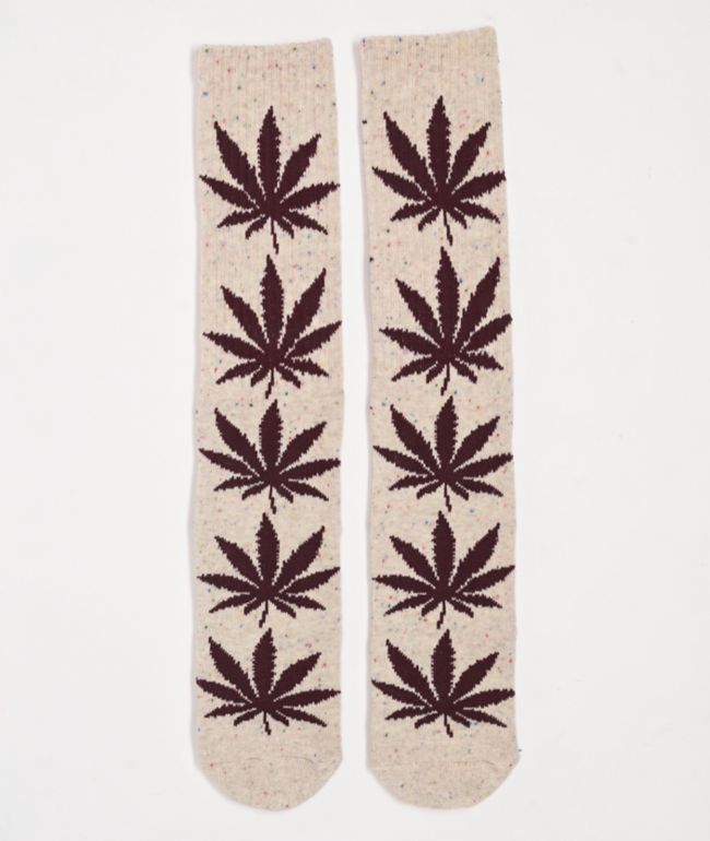 HUF Plantlife Speckled Cream Crew Socks - HUF