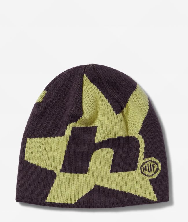 HUF H-Star Repeat Black & Olive Skully Beanie - HUF