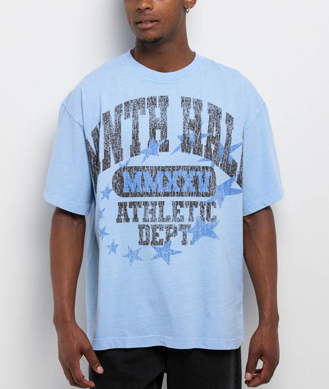 Ninth Hall Layered Text Light Blue Wash T-Shirt - 