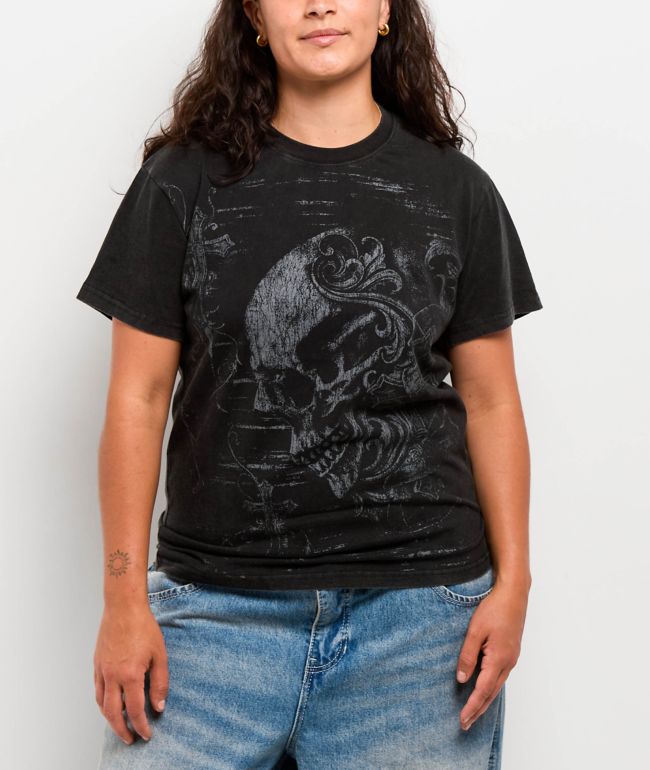 Insomnia Visuals Fate Black Wash T-Shirt  - Insomnia Visuals