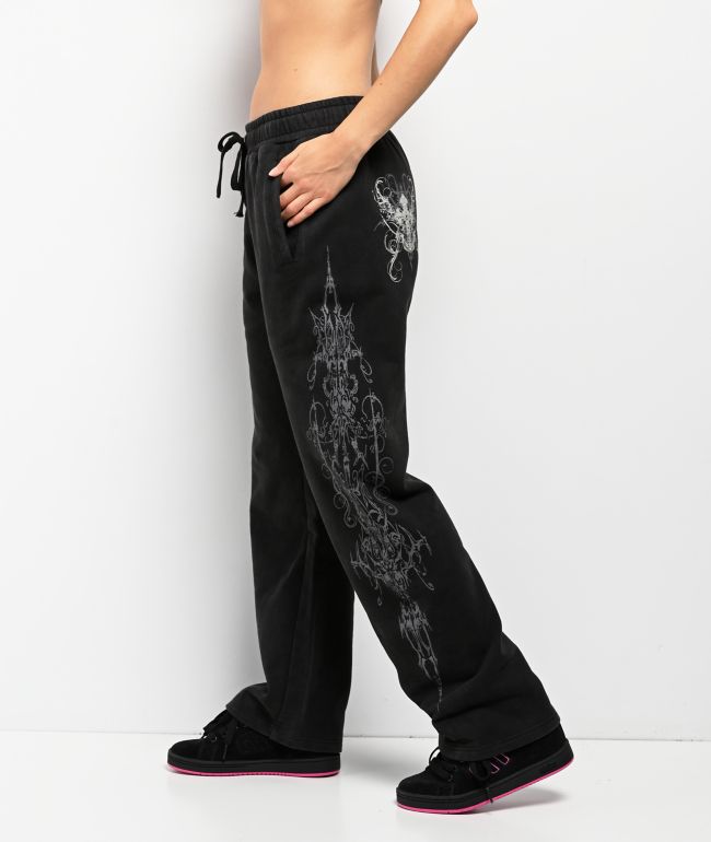 Insomnia Visuals Double Cross Black Sweatpants - Insomnia Visuals