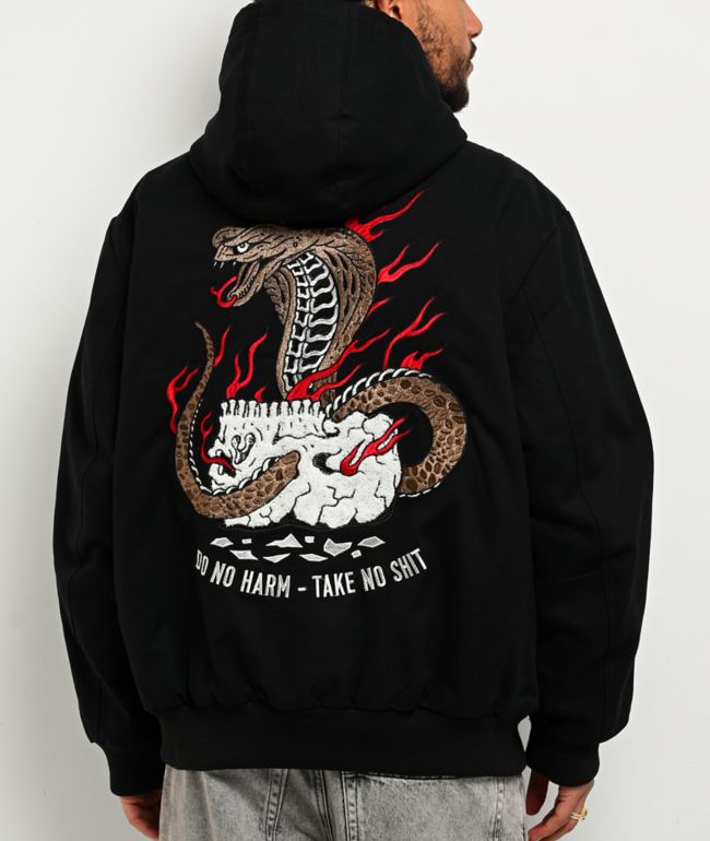 Lurking Class by Sketchy Tank Do No Harm Black Hooded Canvas Work Jacket - Lurking Class by Sketchy Tank