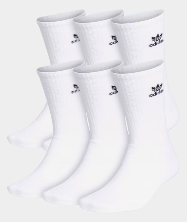 adidas Originals Trefoil White 6 Pack Crew Socks - adidas