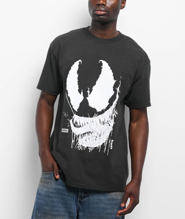 HUF x Spider-Man Vile Washed Black T-Shirt - HUF
