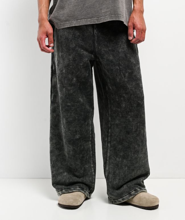 Ninth Hall Fundamentals Static Black Wash Baggy Sweatpants - Ninth Hall Fundamentals
