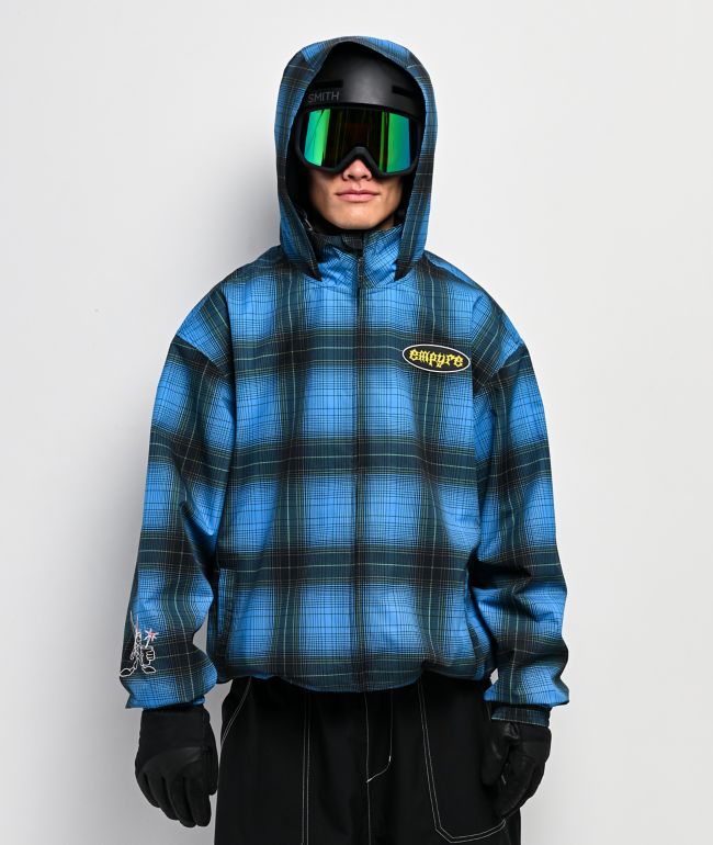 Empyre Wildwood Blue Plaid 10K Snowboard Jacket - Empyre