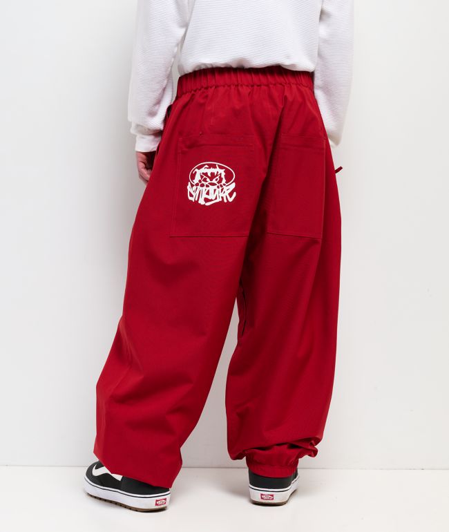 Empyre Hyak Red Loose Fit 10K Snowboard Pants - Empyre