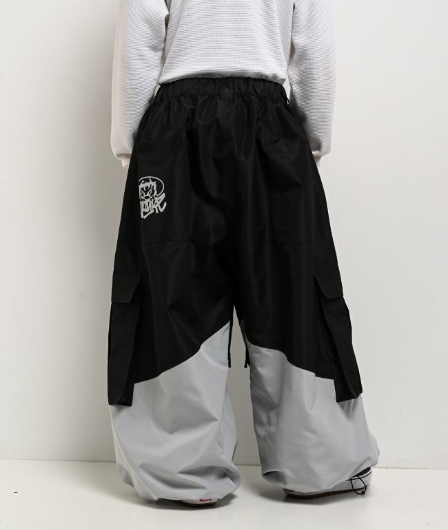 Empyre Tamarak Black & Grey 10K Ultra Baggy Snowboard Pants - Empyre