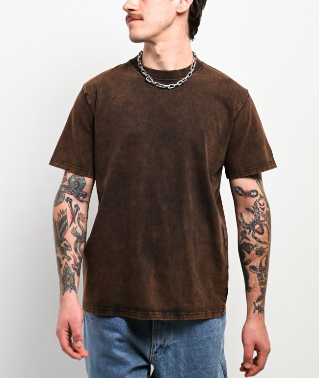 Ninth Hall Fundamentals Brown Static Wash T-Shirt - Ninth Hall Fundamentals