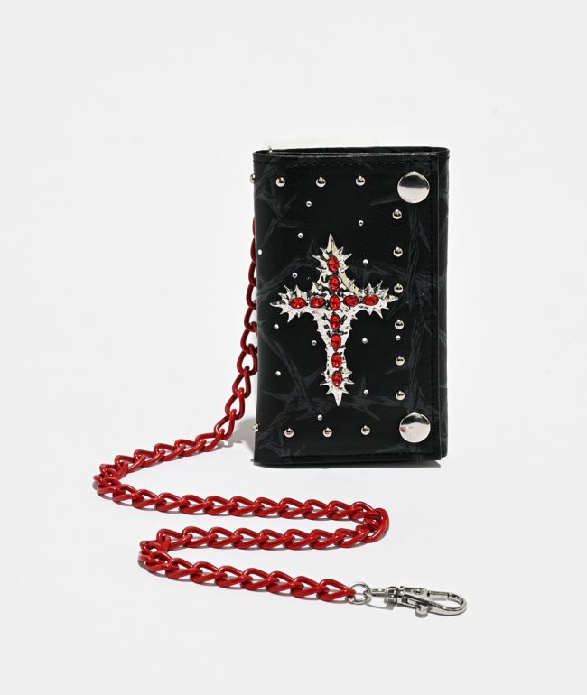 Vitriol Studded Angel Black Chain Wallet | Zumiez