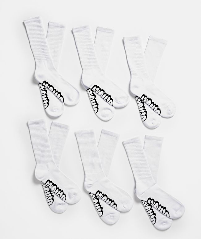 Empyre 6 Pack White Crew Socks - Empyre