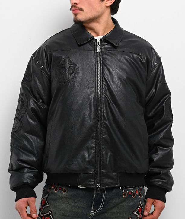 Ninth Hall Dismantle Studded Black Bomber Jacket - Ninth Hall