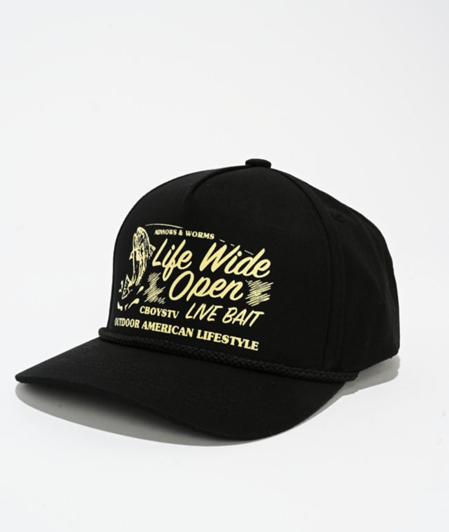 CboysTV Live Bait Black Snapback Hat - CboysTV