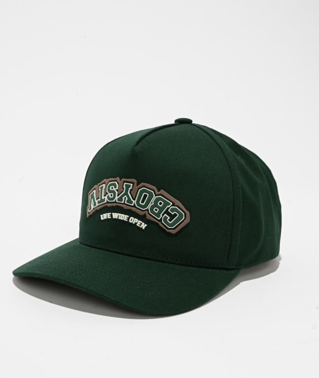 CboysTV Inverted Collegiate Green Snapback Hat - CboysTV