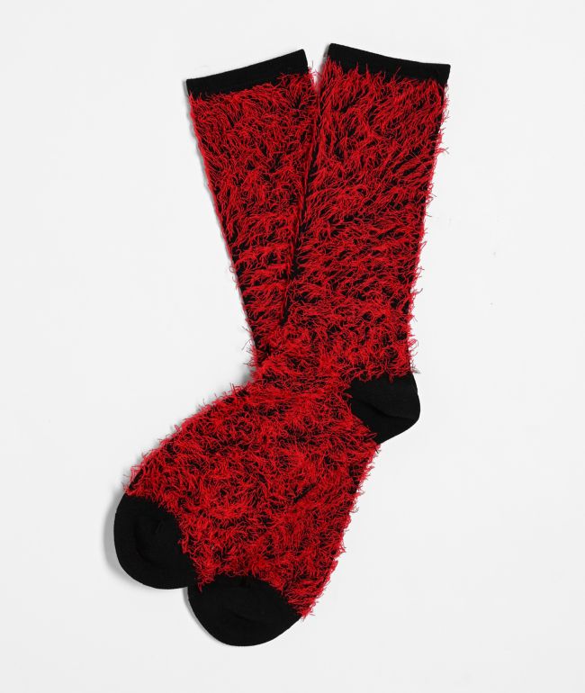 Vitriol Shag Black & Red Crew Socks - Vitriol