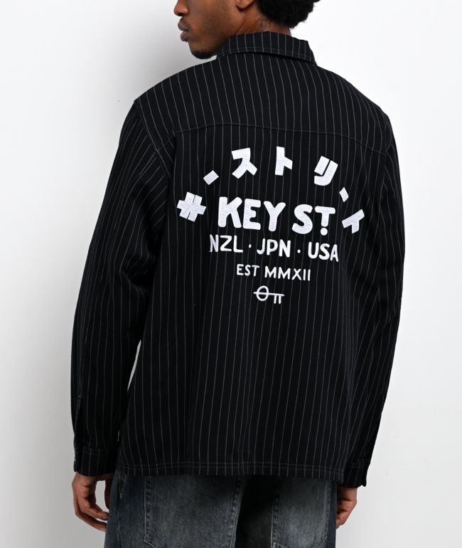 Key Street Apprentice Black Long Sleeve Zip Work Shirt - Key Street