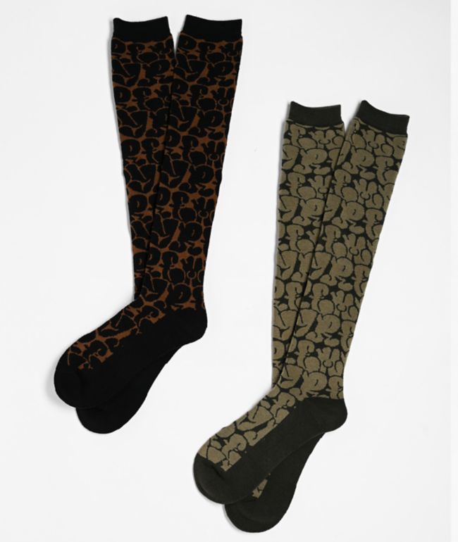 Empyre Bubble Boy 2 Pack Green & Brown Camo Snow Socks - Empyre