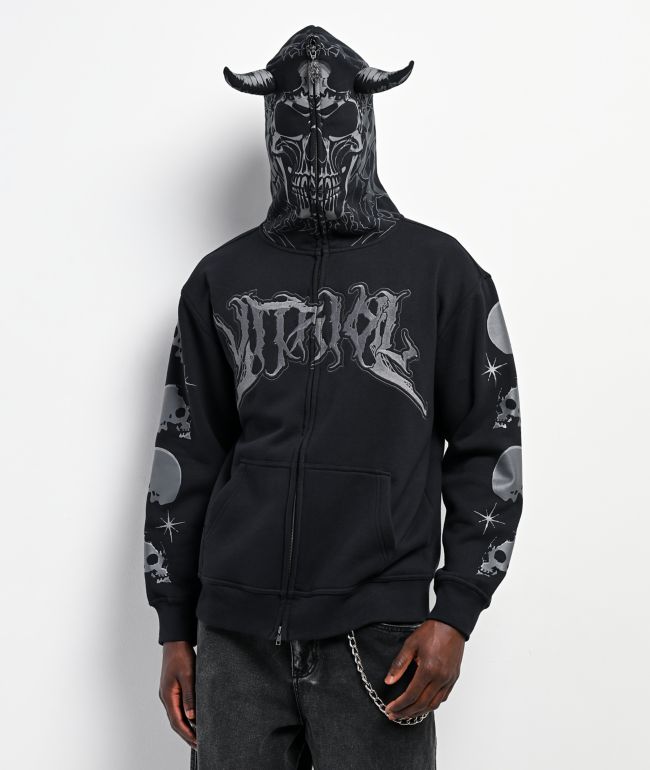 Ninth Hall Fundamentals Distressed Ash Boxy Zip Hoodie | Zumiez