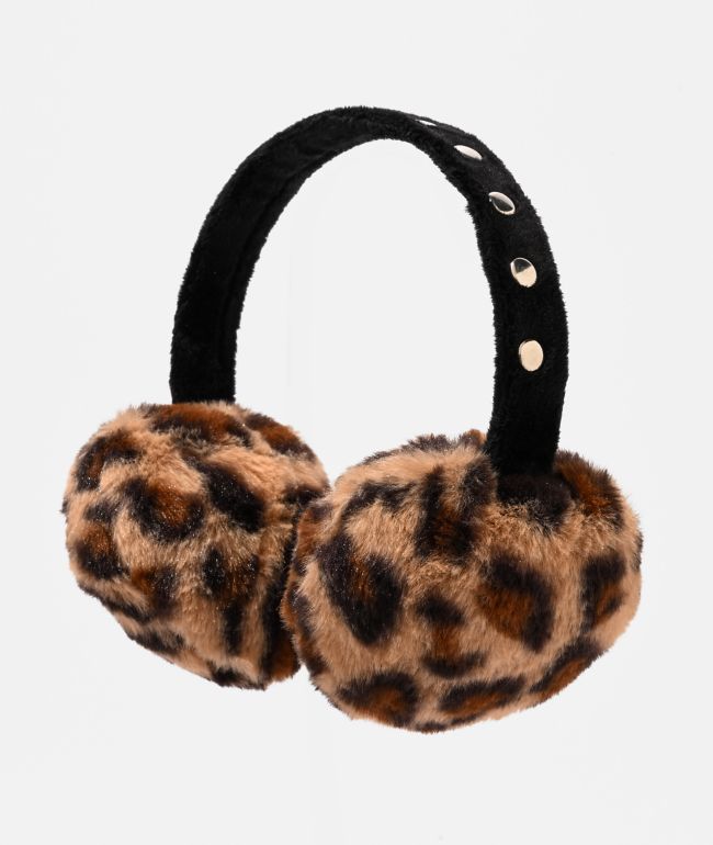 A.LAB Cheetah Print Fuzzy Ear Muffs - A.LAB