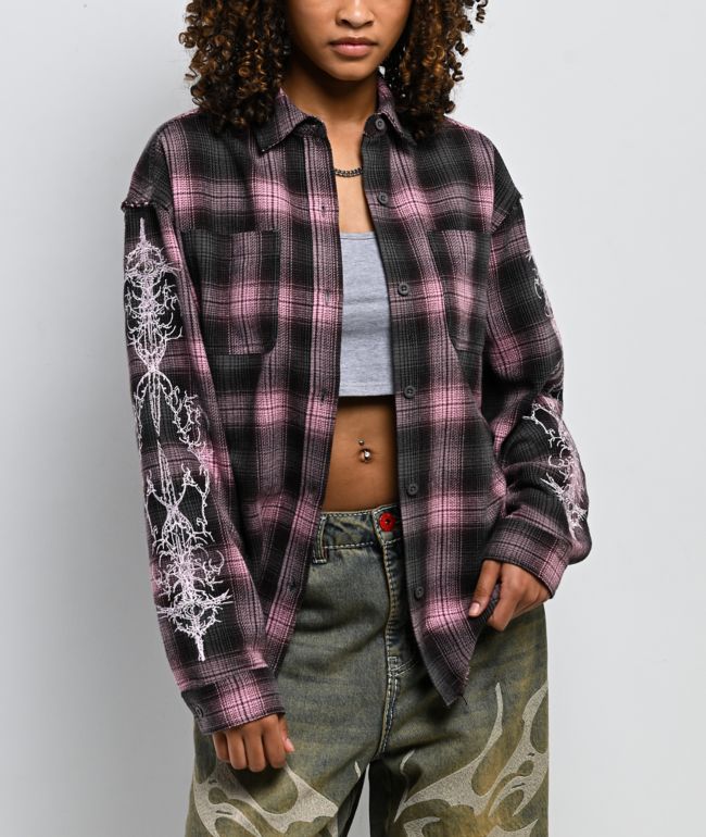 Vitriol Fracture Pink Flannel Shirt - Vitriol