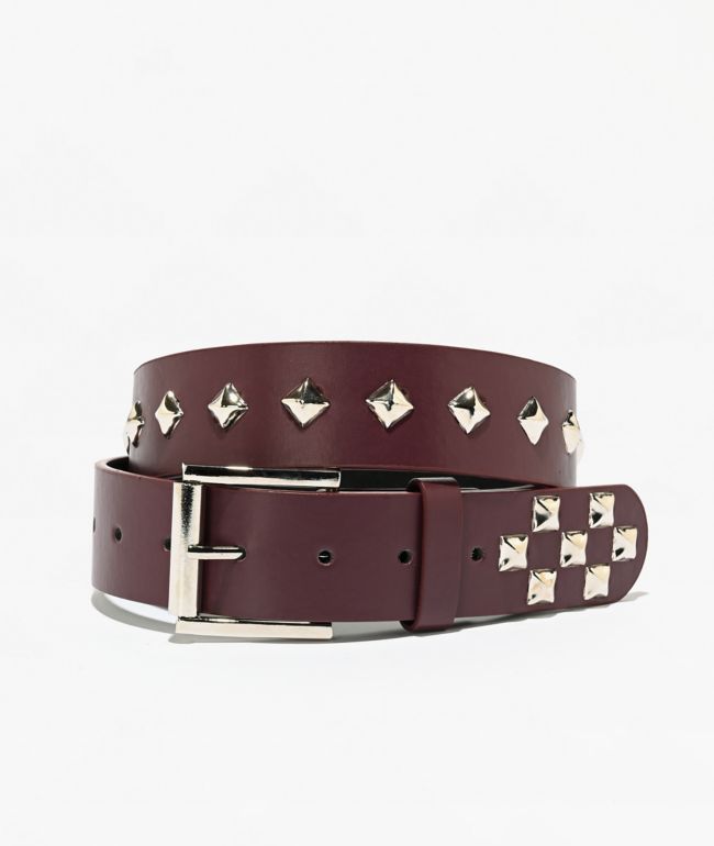 Empyre Scatter Studded Burgundy Belt - Empyre