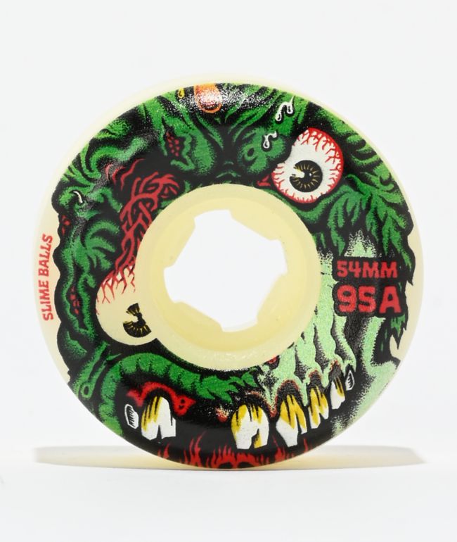 Slime Balls Roskopp Face Two 54mm 95a White Skateboard Wheels - Slime Balls