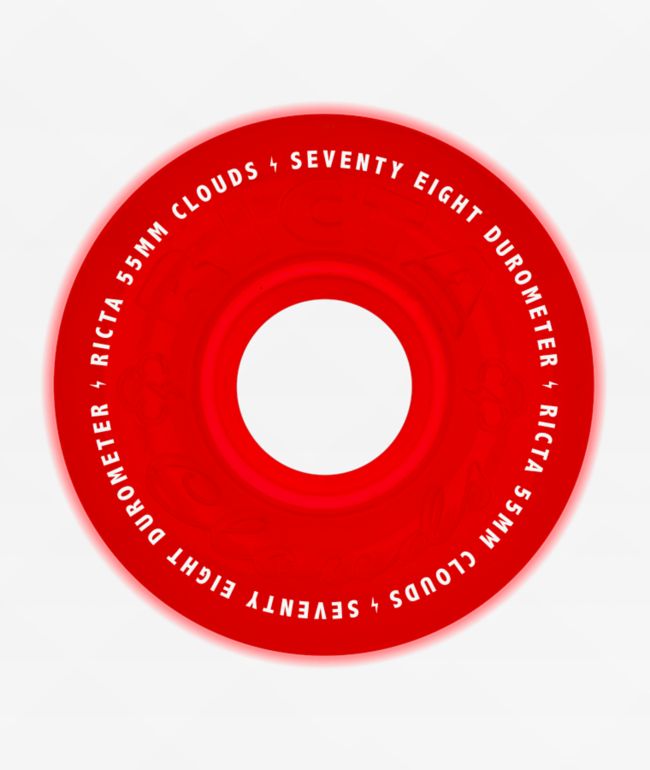 Ricta Clouds 55mm 78a Glow In The Dark Red Cruiser Skateboard Wheels - Ricta Wheels