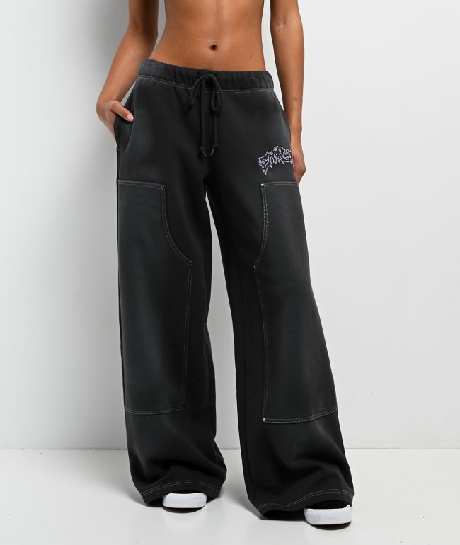 Empyre Whitney Workwear Black Wash Sweatpants - Empyre
