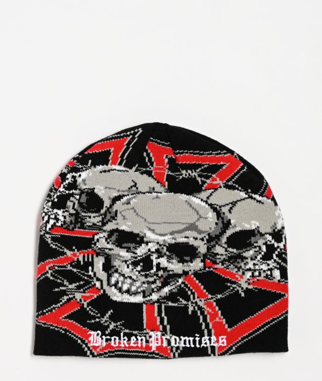 Broken Promises Devils Den Black Skully Beanie - Broken Promises