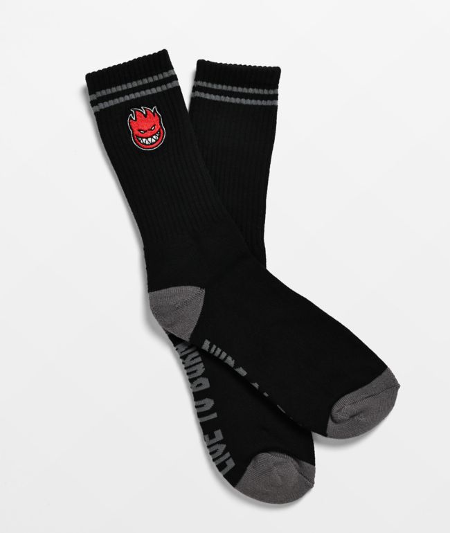 Spitfire Big Head Black Crew Socks - Spitfire