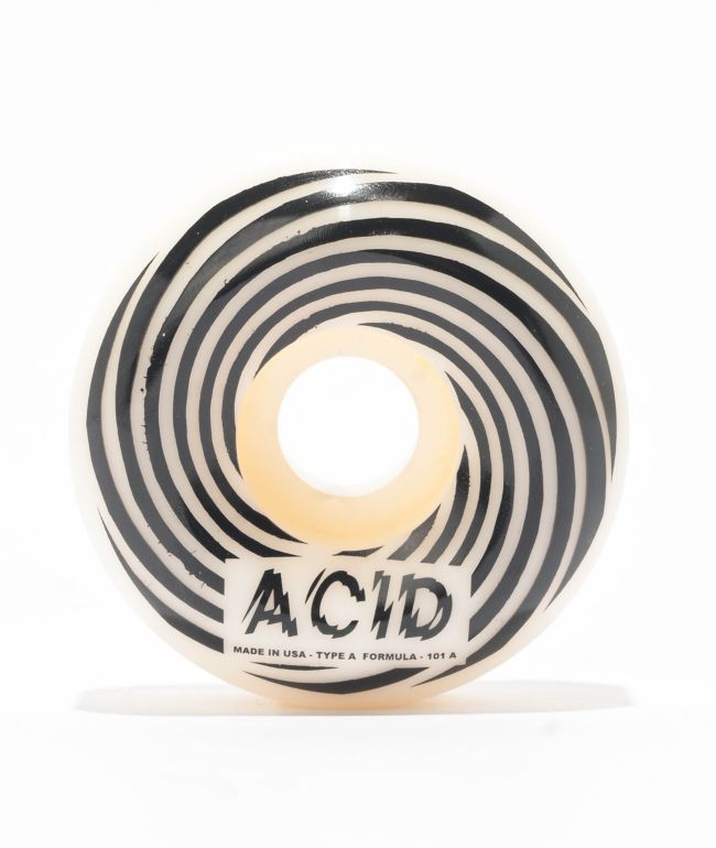 Acid Chemical Swirly 55mm 99a White Skateboard Wheels - Acid Chemical Co.