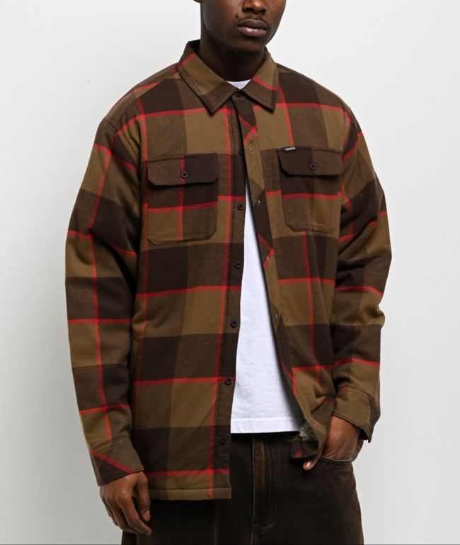 Dravus Brown Sherpa Flannel Jacket - Dravus