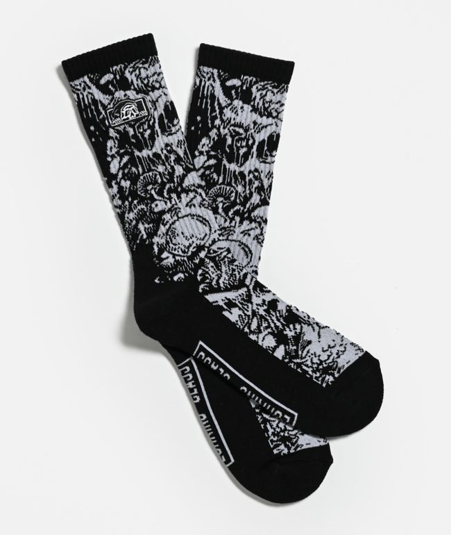 Lurking Class by Sketchy Tank Fun Guy Black Crew Socks - Lurking Class by Sketchy Tank