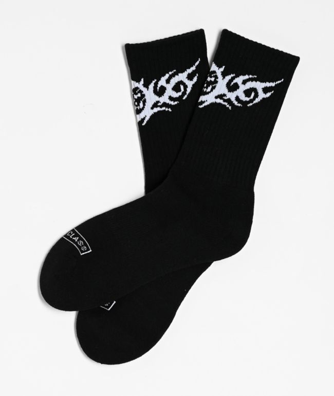 Lurking Class by Sketchy Tank Warrior Black Crew Socks - Lurking Class by Sketchy Tank