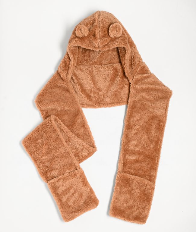A.LAB Brown Plush Bear Scarf Snood - A.LAB