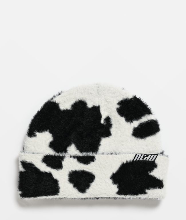A.LAB Cow White Fur Beanie - A.LAB