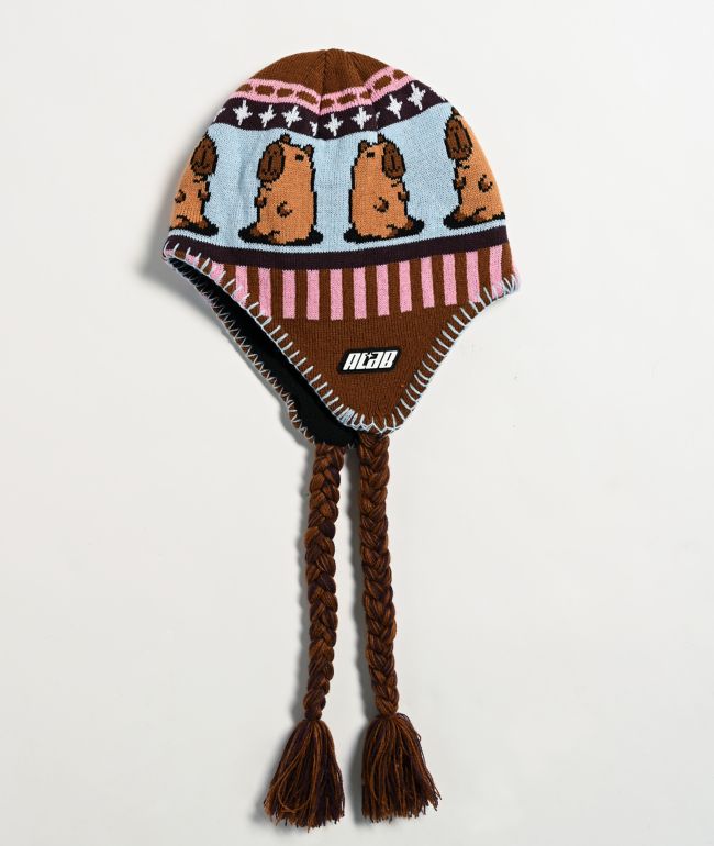 A.LAB Capybara Brown Flap Beanie - A.LAB