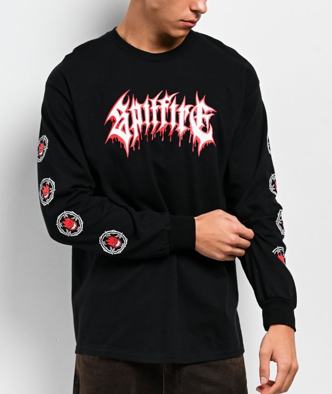 Ninth Hall Fundamentals Thermal Black Wash Boxy 2Fer Long Sleeve T