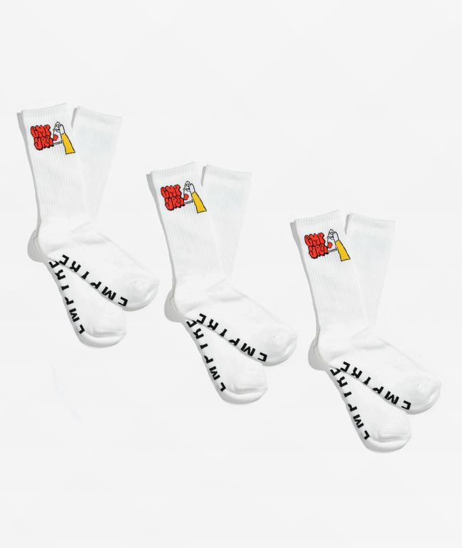 Empyre 3 Pack White Crew Socks - Empyre