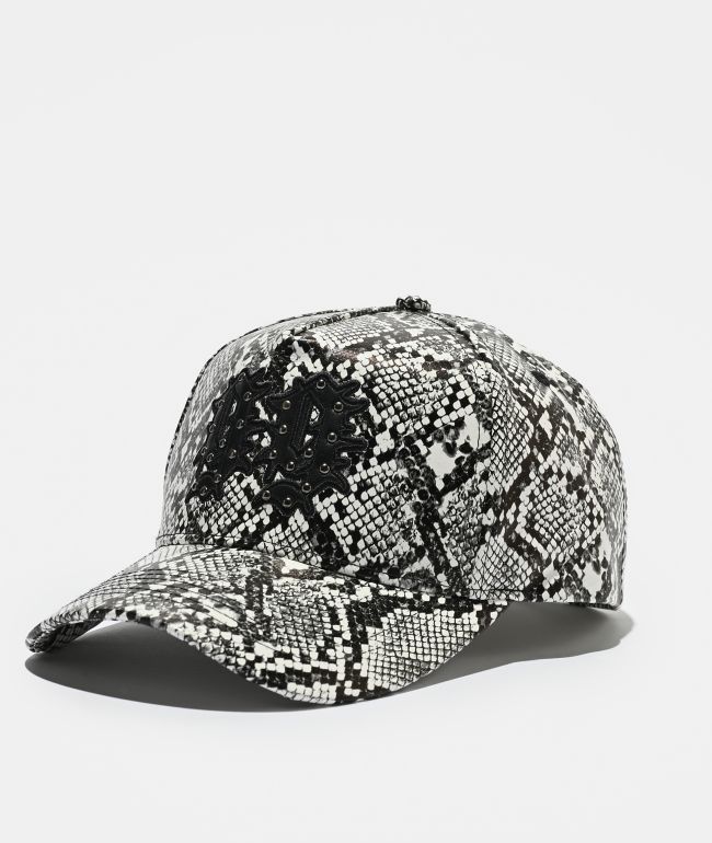 Empyre Ninety-Nine Python Snakeskin Faux Leather Snapback Hat - Empyre